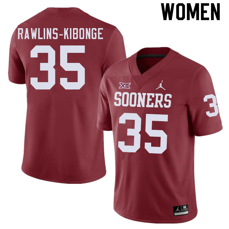 Women #35 Nathan Rawlins-Kibonge Oklahoma Sooners College Football Jerseys Sale-Crimson